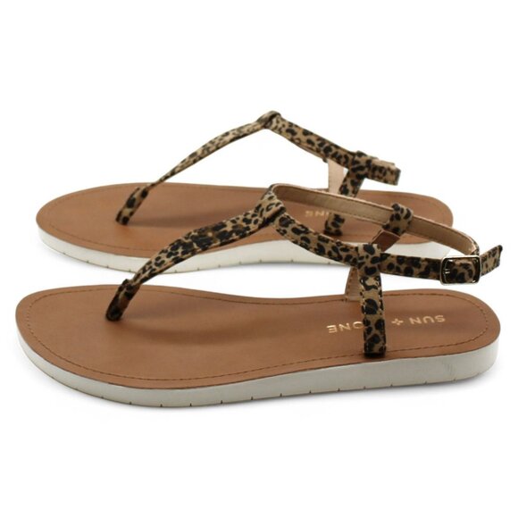 Sun + Stone Kristi T-Strap Flat Sandals - Picture 6 of 8